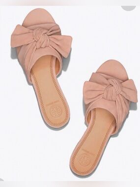 NIB Tory Burch Annabelle Bow Slide in Perfect Blush size 7.5